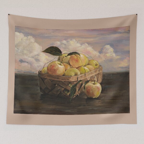 Item preview, Yellow and Red Apples in a Wicker Basket Still Life designed and sold by Shadowlight21.