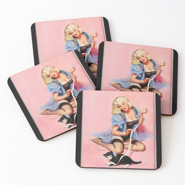Item preview, Denise (Pur-r-rty Pair) by Gil Elvgren Vintage Xzendor7 Old Masters Reproductions designed and sold by Xzendor7 Digital Art Creations.