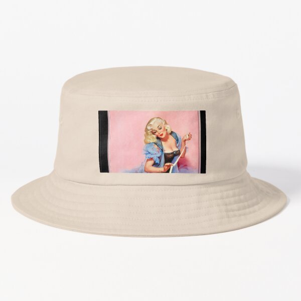 Denise (Pur-r-rty Pair) by Gil Elvgren Vintage Xzendor7 Old Masters Reproductions Bucket Hat