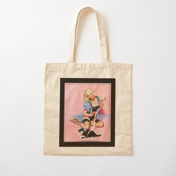 Denise (Pur-r-rty Pair) by Gil Elvgren Vintage Xzendor7 Old Masters Reproductions Cotton Tote Bag