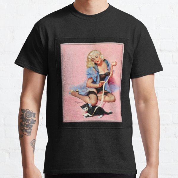 Denise (Pur-r-rty Pair) by Gil Elvgren Vintage Xzendor7 Old Masters Reproductions Classic T-Shirt