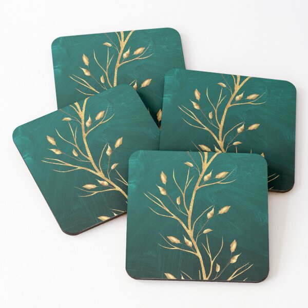 Item preview, Green and Gold Art Deco Floral Tropical designed and sold by Harman83.