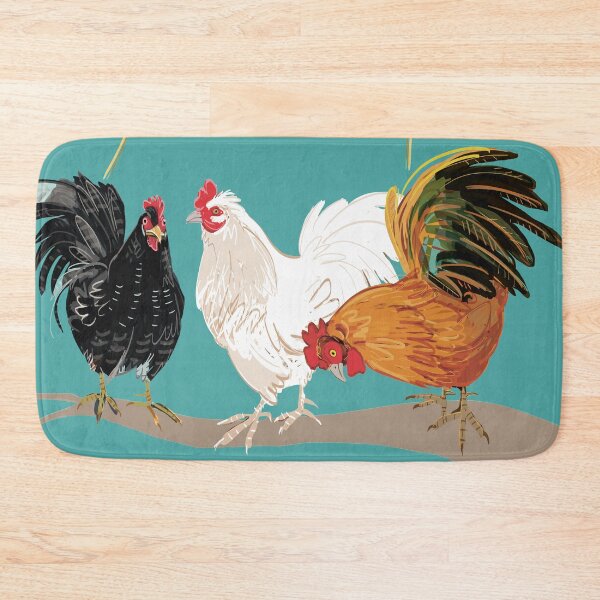 Item preview, Rooster pattern in turquoise designed and sold by EskTuulispaa.