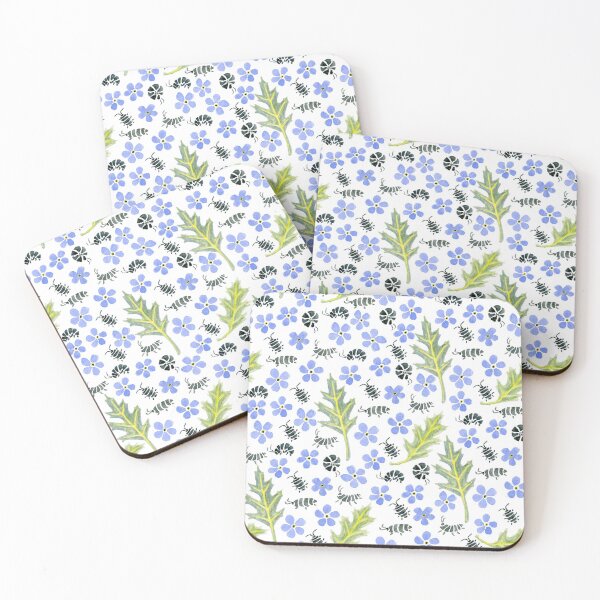 Item preview, Tiny Watercolor Roly Polies with Flowers designed and sold by paintedpansy.