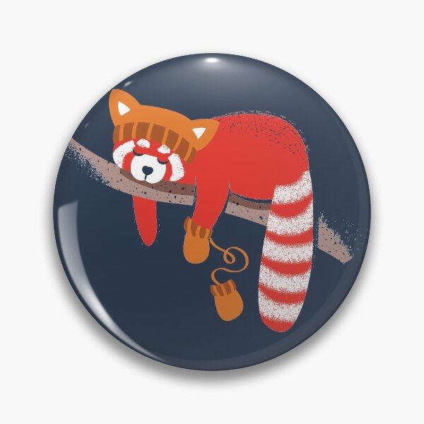 Item preview, Red panda blending with the foliage // navy background red cozy animals fog brown taupe tree branches orange acer leaves designed and sold by SelmaCardoso.