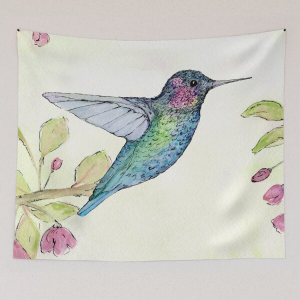 Item preview, Hummingbird and spring blossoms  designed and sold by ShaunaMcc.