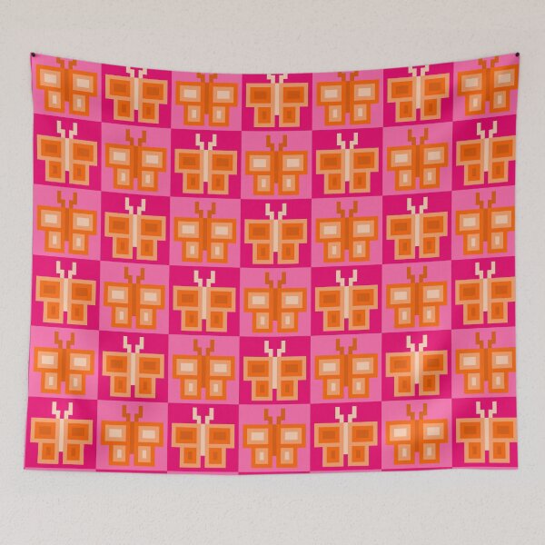 Item preview, Bright Orange Pixel Butterflies designed and sold by rin3d .