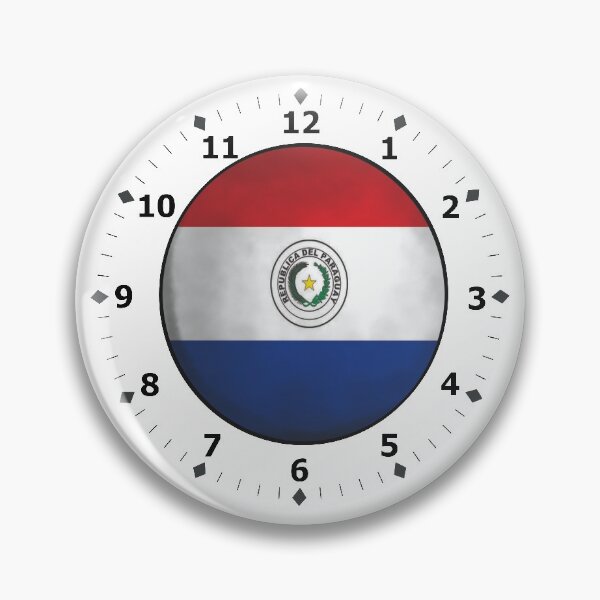 Item preview, paraguay flag clock designed and sold by ZiphGames.