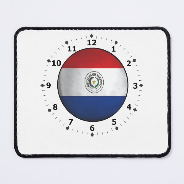 Item preview, paraguay flag clock designed and sold by ZiphGames.
