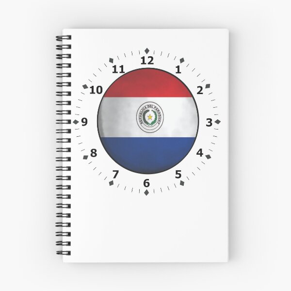 Item preview, paraguay flag clock designed and sold by ZiphGames.