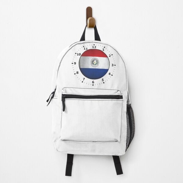 Item preview, paraguay flag clock designed and sold by ZiphGames.
