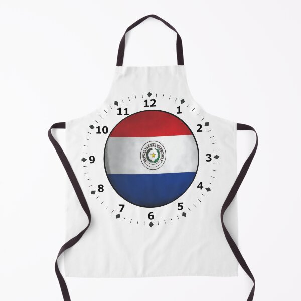 Item preview, paraguay flag clock designed and sold by ZiphGames.