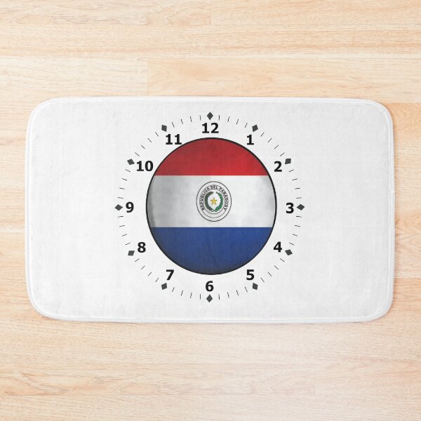 Item preview, paraguay flag clock designed and sold by ZiphGames.
