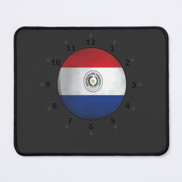 Item preview, paraguay flag clock designed and sold by ZiphGames.