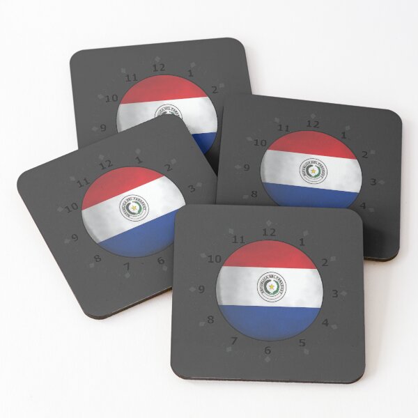 Item preview, paraguay flag clock designed and sold by ZiphGames.