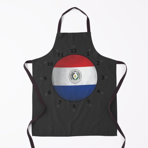 Item preview, paraguay flag clock designed and sold by ZiphGames.