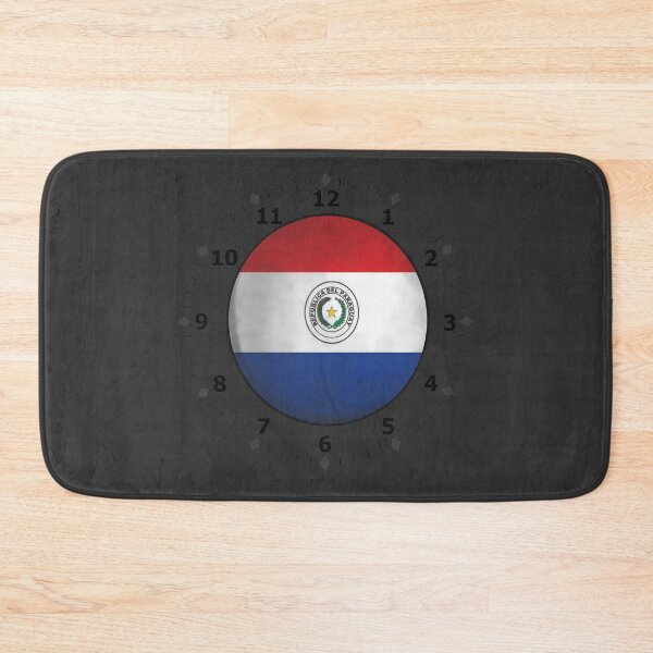 Item preview, paraguay flag clock designed and sold by ZiphGames.