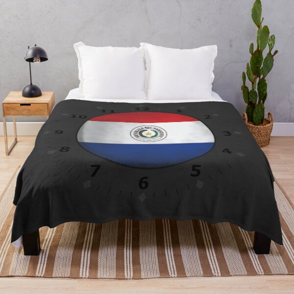 Item preview, paraguay flag clock designed and sold by ZiphGames.