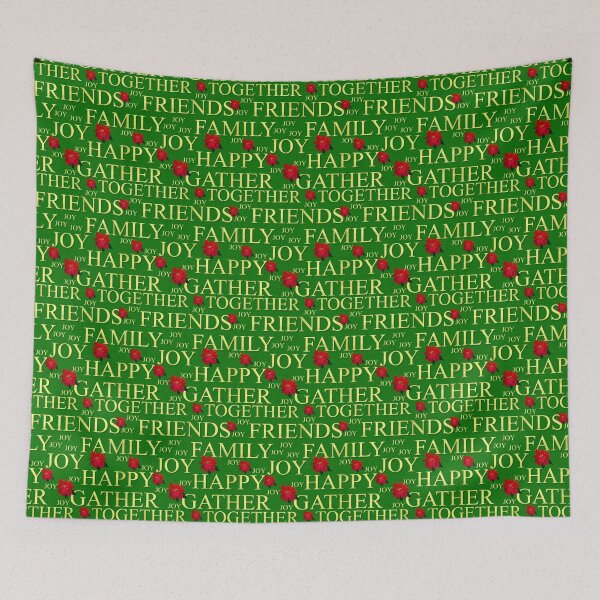 Item preview, Christmas Gathering Sentiments Gold on Green Repeat 5748 designed and sold by Art in My Loft.