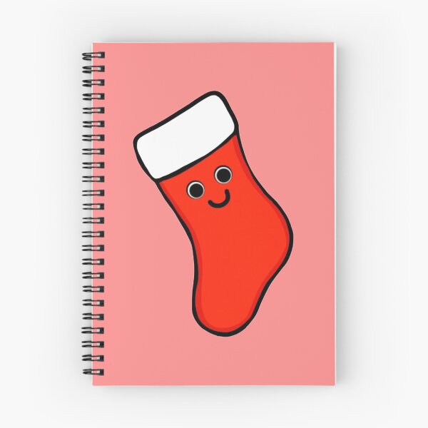 Item preview, Minimalistic Christmas Stocking In Light Red Color With Cute Eyes And Face designed and sold by Barolina.