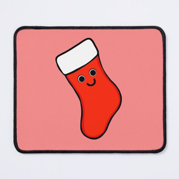 Item preview, Minimalistic Christmas Stocking In Light Red Color With Cute Eyes And Face designed and sold by Barolina.