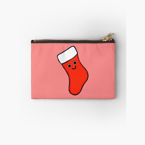 Item preview, Minimalistic Christmas Stocking In Light Red Color With Cute Eyes And Face designed and sold by Barolina.