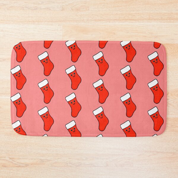 Item preview, Minimalistic Christmas Stocking In Light Red Color With Cute Eyes And Face designed and sold by Barolina.