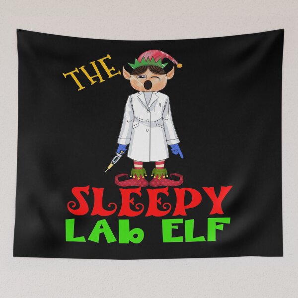 Item preview, THE SLEEPY LAB ELF FUNNY CHRISTMAS MEDICAL LAB SCIENTIST TECH SCIENTIST MICROBIOLOGY designed and sold by Hippiesole.