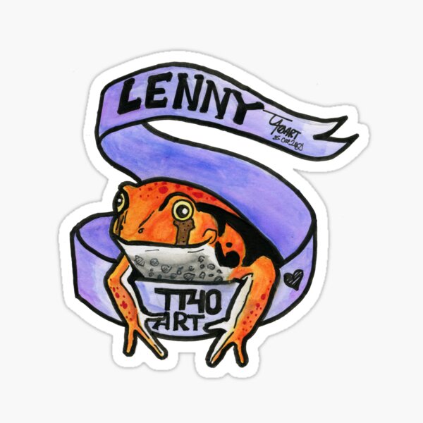 Vista previa del artículo con la obra «Lenny la rana», diseñado y vendido por TinyThreadThing.