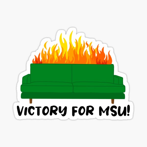 Michigan State Burning Couch Sticker