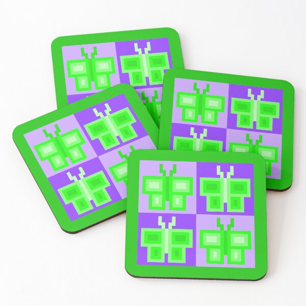Item preview, Bright Green Pixel Butterflies designed and sold by rin3d .