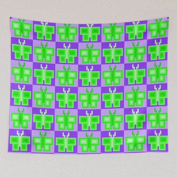 Item preview, Bright Green Pixel Butterflies designed and sold by rin3d .