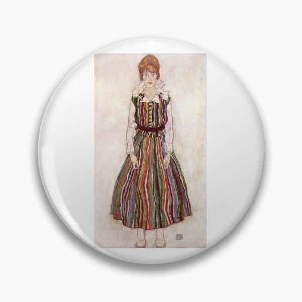 Item preview, Edith Schiele portrait in a striped dress designed and sold by mikoala50.