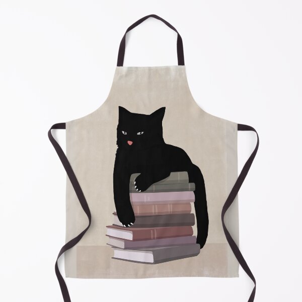 Item preview, Bookish Black Cat on Beige designed and sold by TheRedFinch.