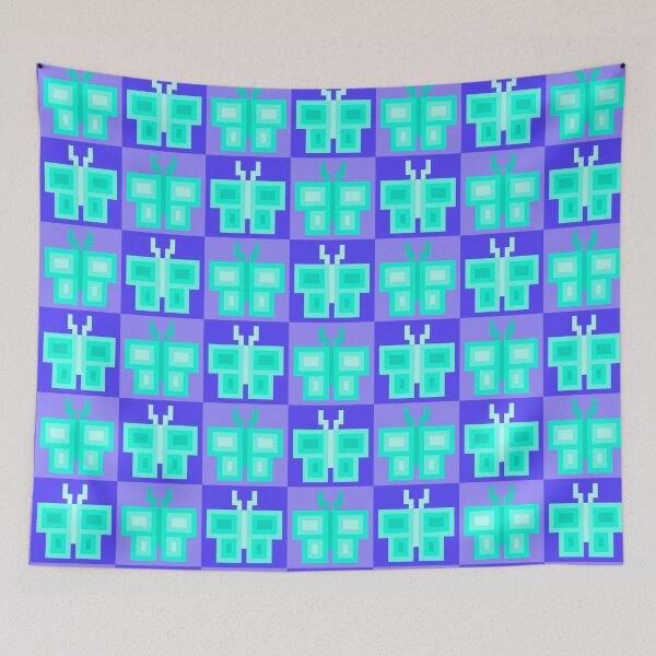 Item preview, Bright Cyan Pixel Butterflies designed and sold by rin3d .