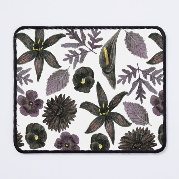 Item preview, Black Watercolor Floral Pattern designed and sold by paintedpansy.