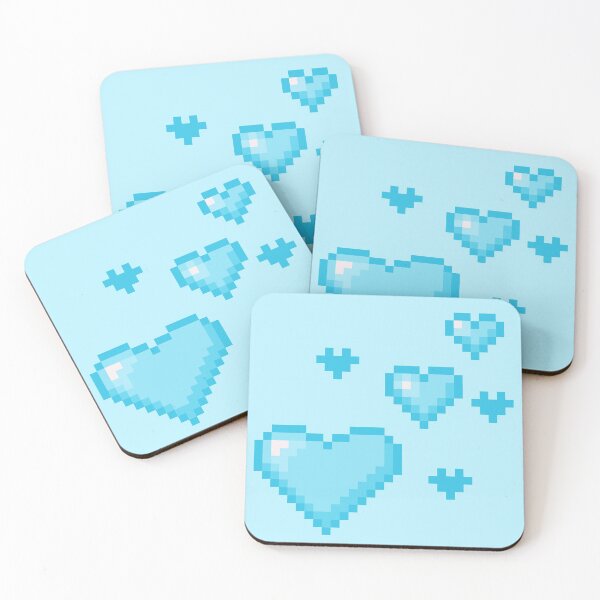 Item preview, Cute blue heart pixel art  designed and sold by Valentine145.