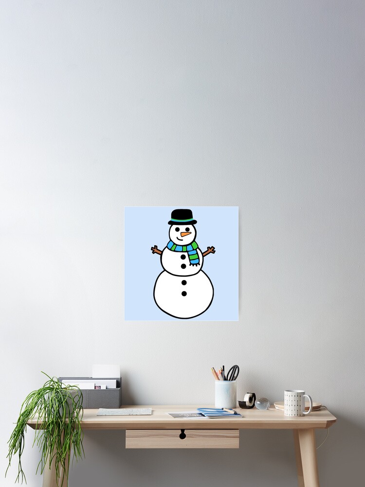 Ice Cube Snowman Close-up Wall Decal -  – Wallmonkeys