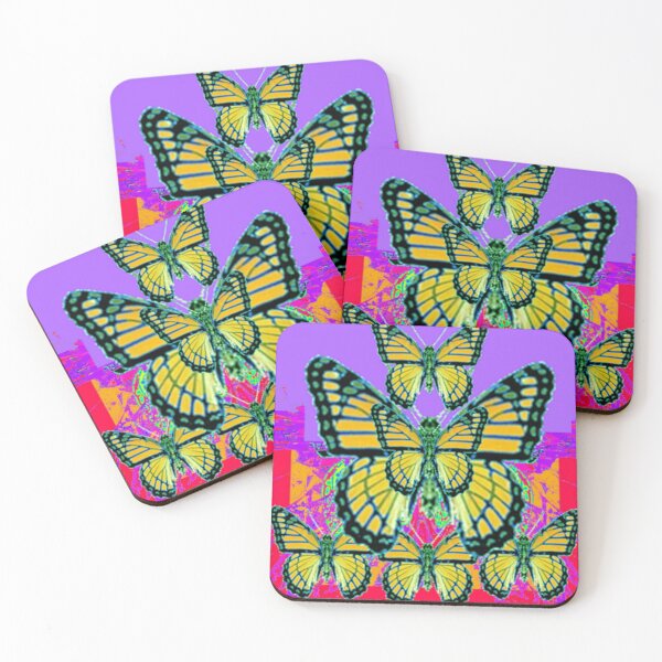 Item preview, LILAC PURPLE YELLOW MONARCH BUTTERFLIES PATTERN ART designed and sold by sharlesart.
