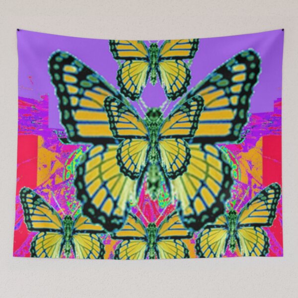 Item preview, LILAC PURPLE YELLOW MONARCH BUTTERFLIES PATTERN ART designed and sold by sharlesart.