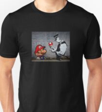 Camiseta ajustada Banksy - Policía y seta de Mario