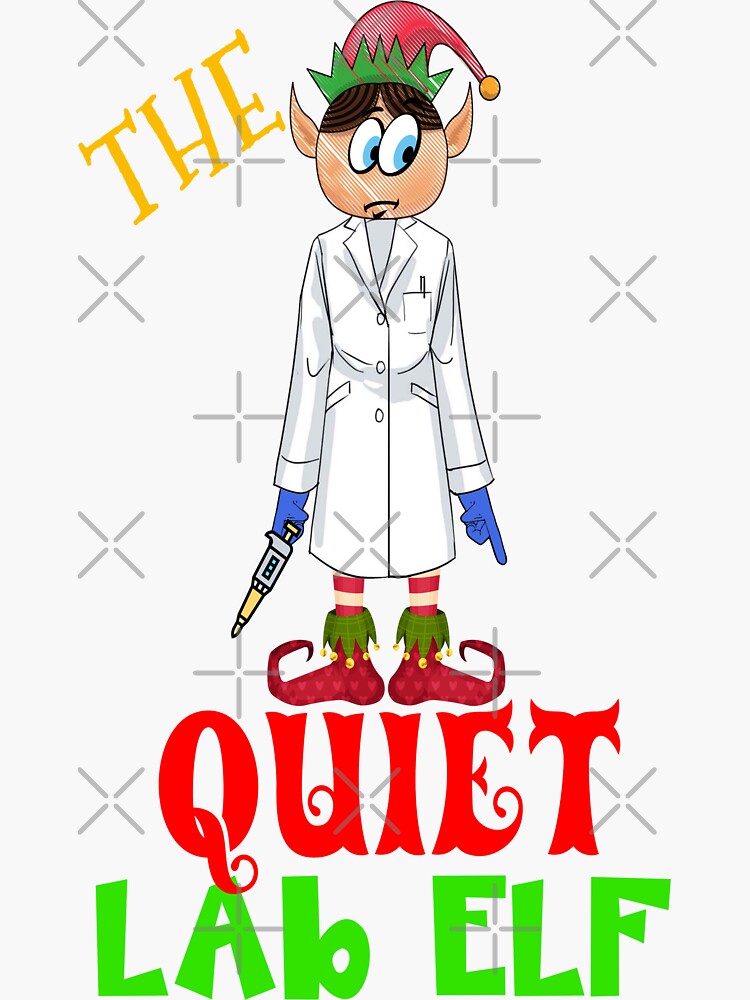 Pegatina «THE QUIET LAB ELF FUNNY NAVIDAD MEDICAL LAB CIENTÍFICO ...