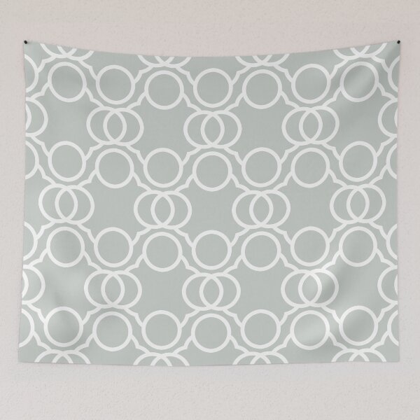 Artikelvorschau, Gray-Green and White Geometric Circle Pattern Pairs 2022 Popular Color Quiet Moments 1563 - Colour Trends - Shades - Hues entworfen und verkauft von ColorOfTheYears.