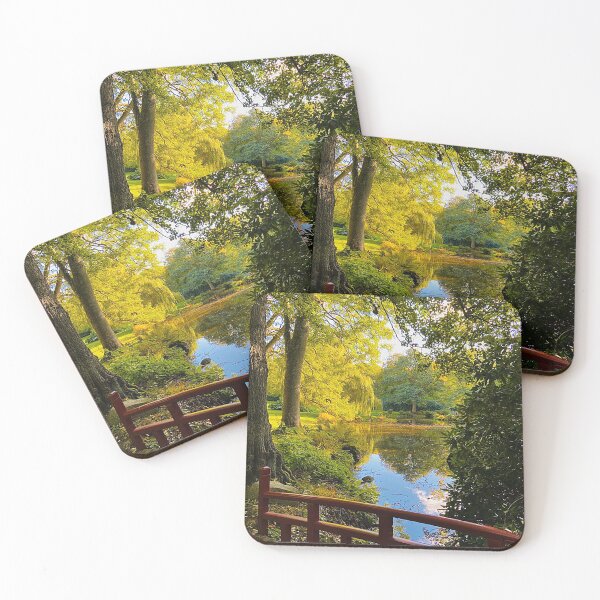 Item preview, Red bridge over water designed and sold by HenrikGPhoto.