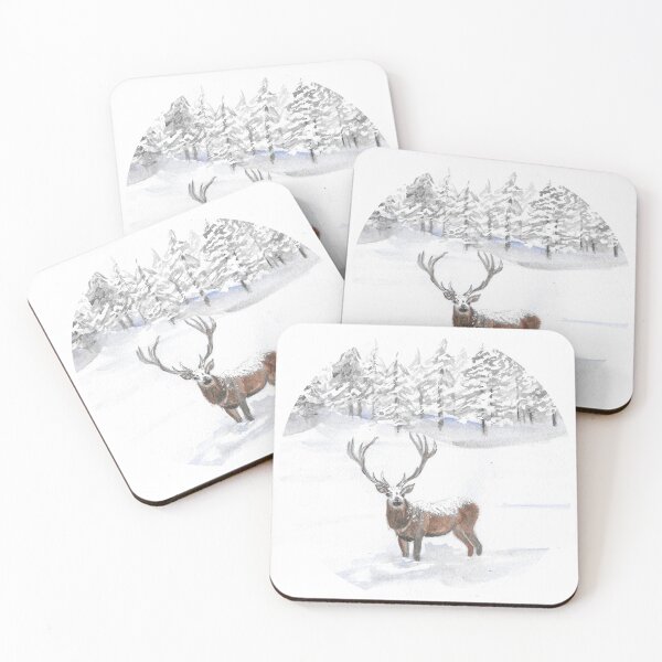 Item preview, Snowy Deer Circle designed and sold by ArtByJAshley.
