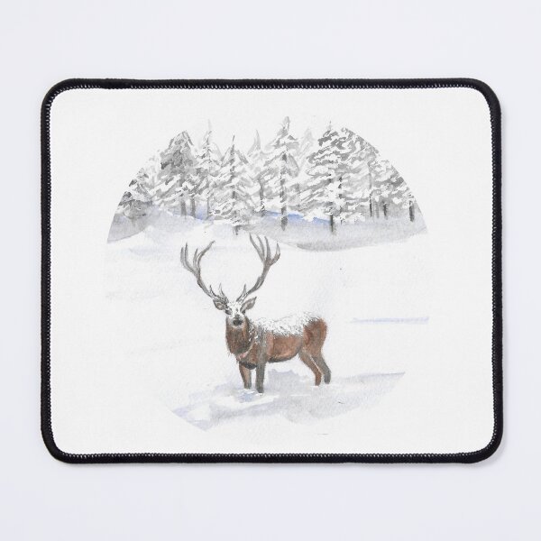 Item preview, Snowy Deer Circle designed and sold by ArtByJAshley.