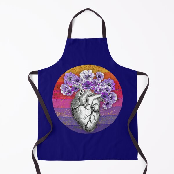 Item preview, Human heart and sunset vintage style, heart with crown flowers anemones designed and sold by Collagedream.