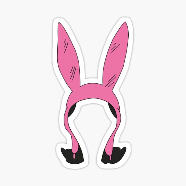 Louise Bunny Ear Hat with hair Sticker for Sale by PunkyCat | Redbubble