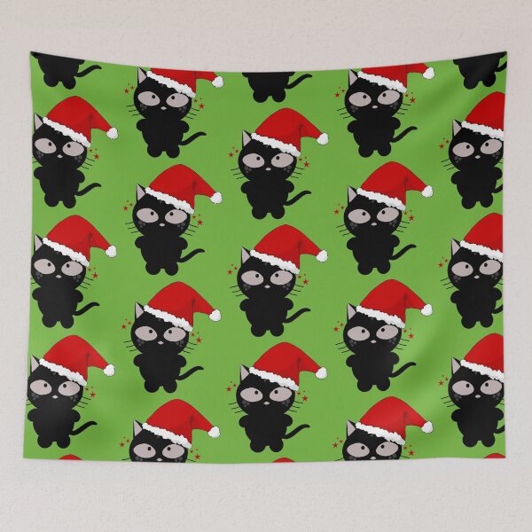 Item preview, Happy Black Cat Celebrating Christmas designed and sold by AOCollections.
