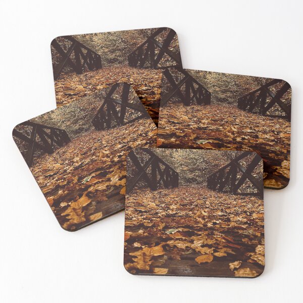 Item preview, Autumn leaves on a bridge in the forest designed and sold by HenrikGPhoto.